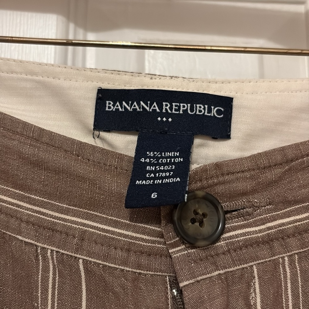 Banana Republic linen cotton blended stripped trouser pans Size 6 - Picture 2 of 7